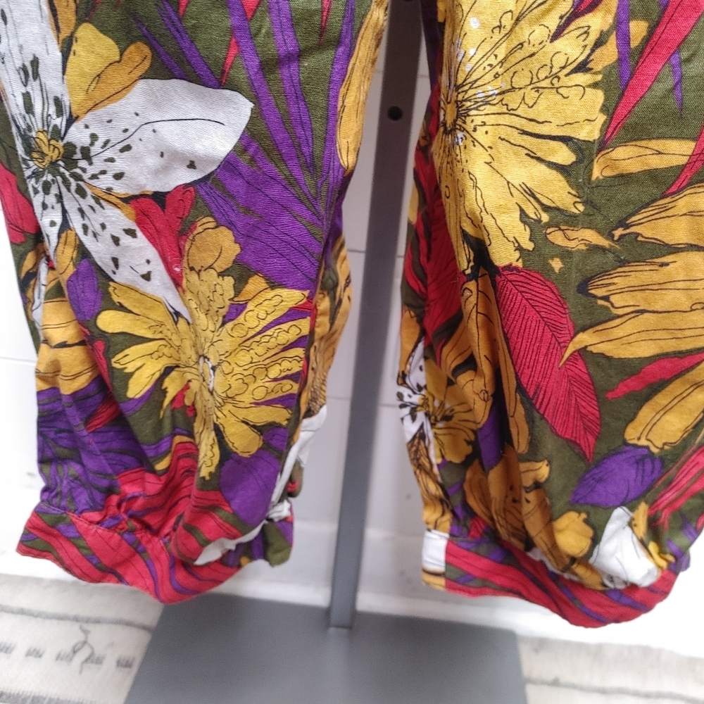 Vintage Bobbie Bee Tropical Cotton Jumpsuit Size 8 - Picture 6 of 14